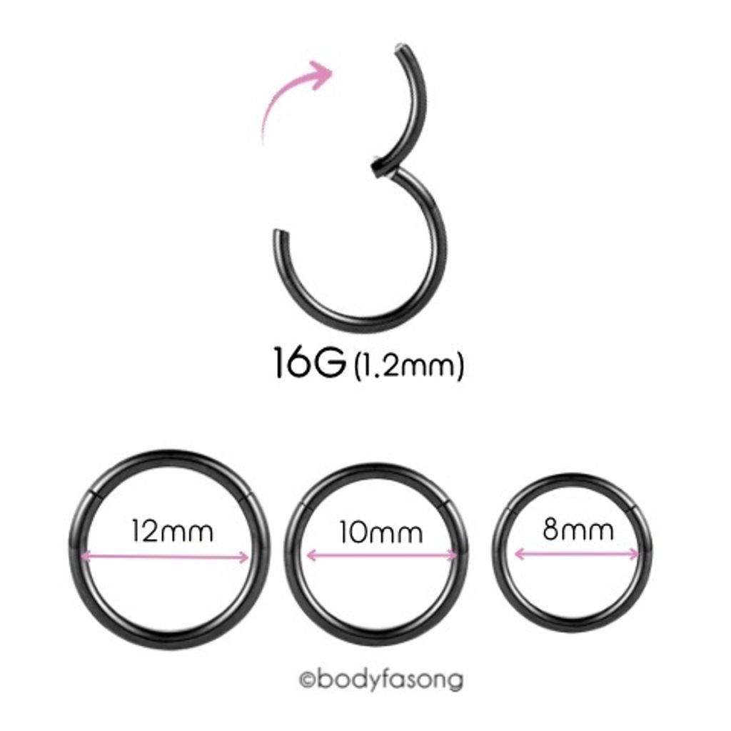黑鈦鉸鍊式段環16G