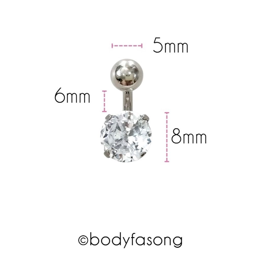 鋯石款 肚臍環_6mm