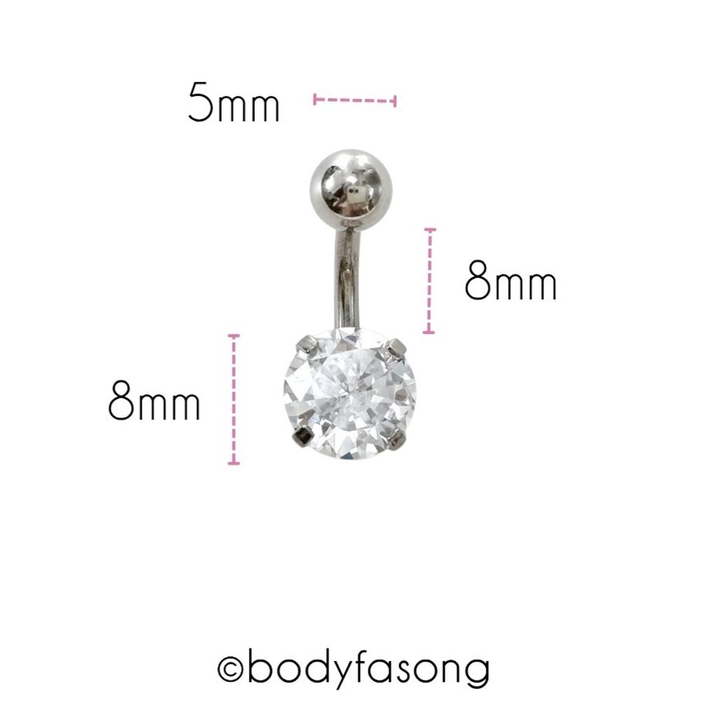 鋯石款 肚臍環-8mm