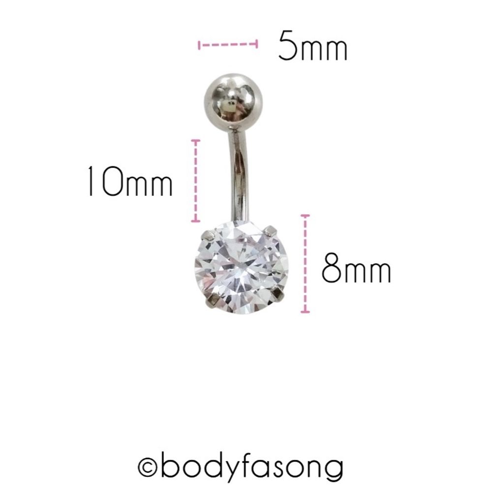 鋯石款 肚臍環-10mm