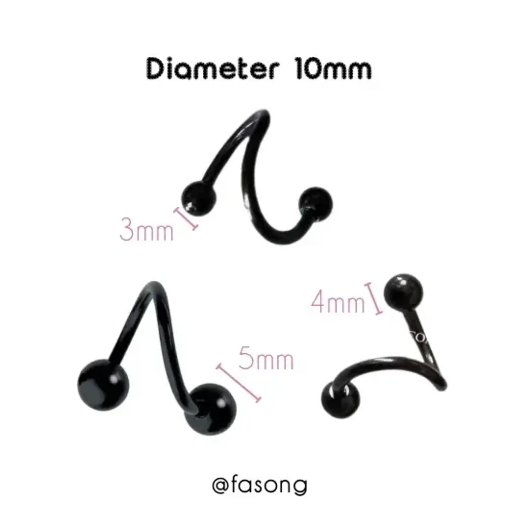 黑鈦鋼珠-螺旋槓鈴 10mm