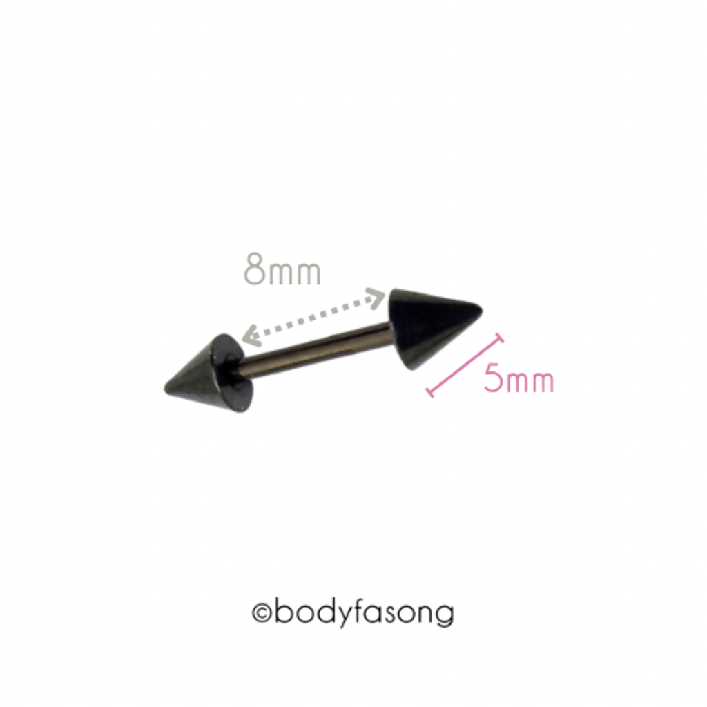 16G黑鈦直槓鈴_長8mm錐5mm