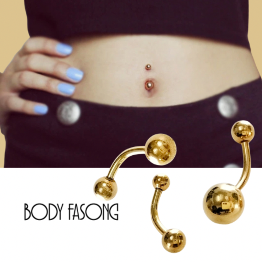 金色基本款肚臍環