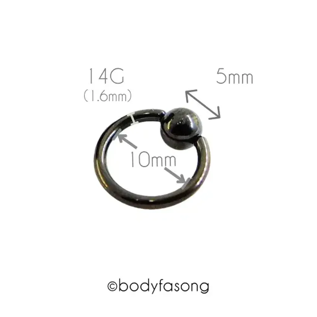 封閉環14G黑鈦款_內徑10mm×球5mm