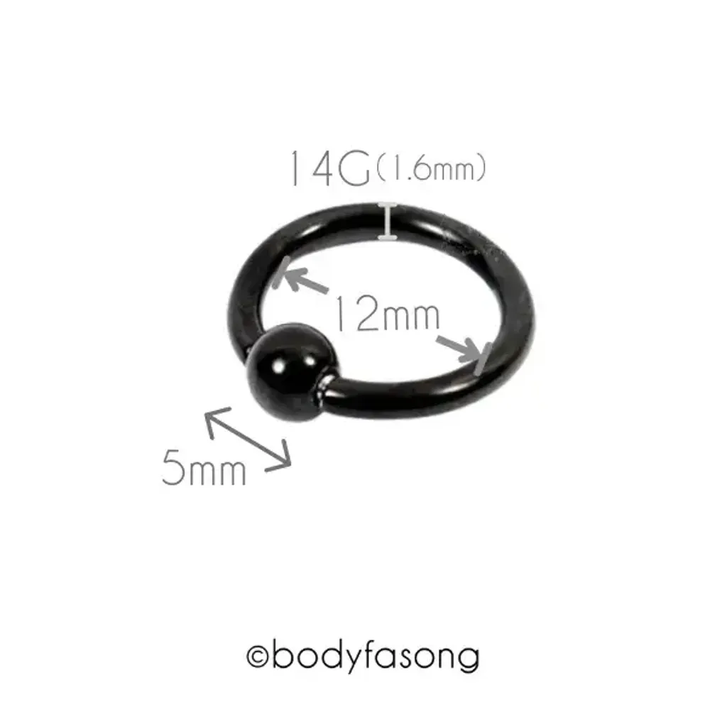 封閉環14G黑鈦款_內徑12mm×球5mm