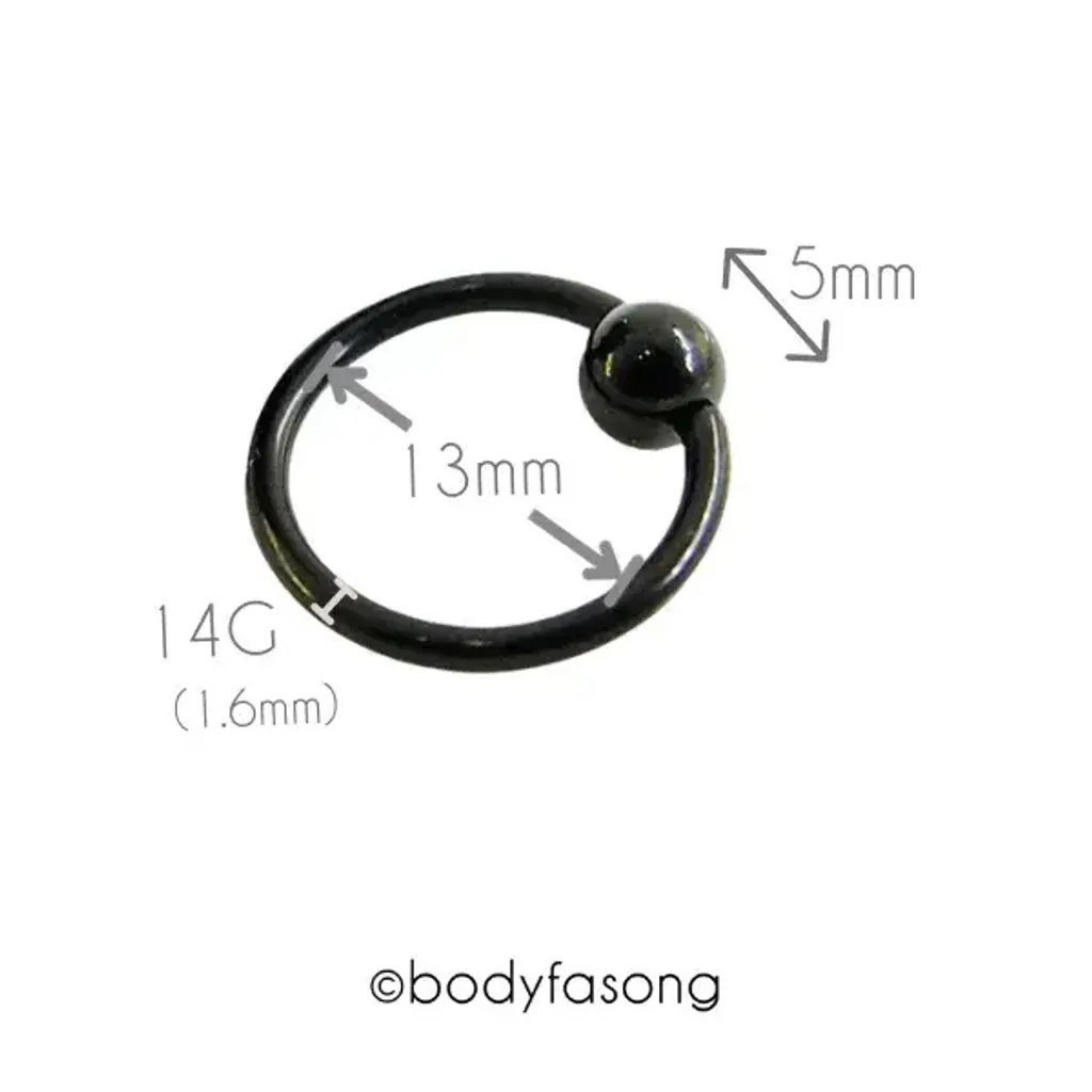 封閉環14G黑鈦款_內徑13mm×球5mm
