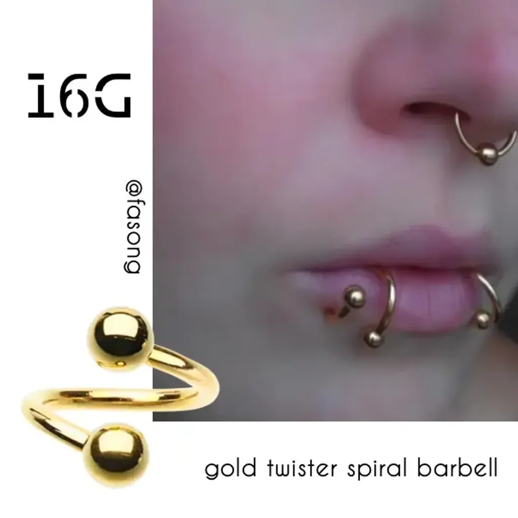 16G金色螺旋槓鈴