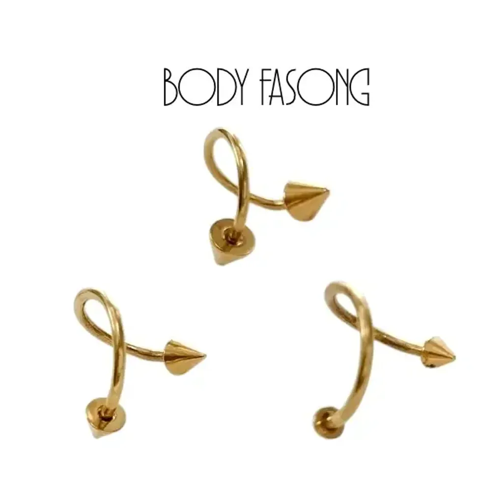 16G金色螺旋槓鈴錐款