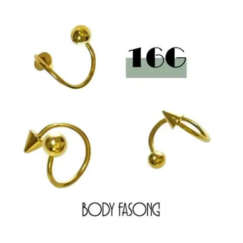 16G 金色圓錐款螺旋槓鈴