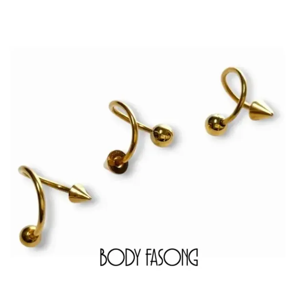 16G 金色圓錐款螺旋槓鈴