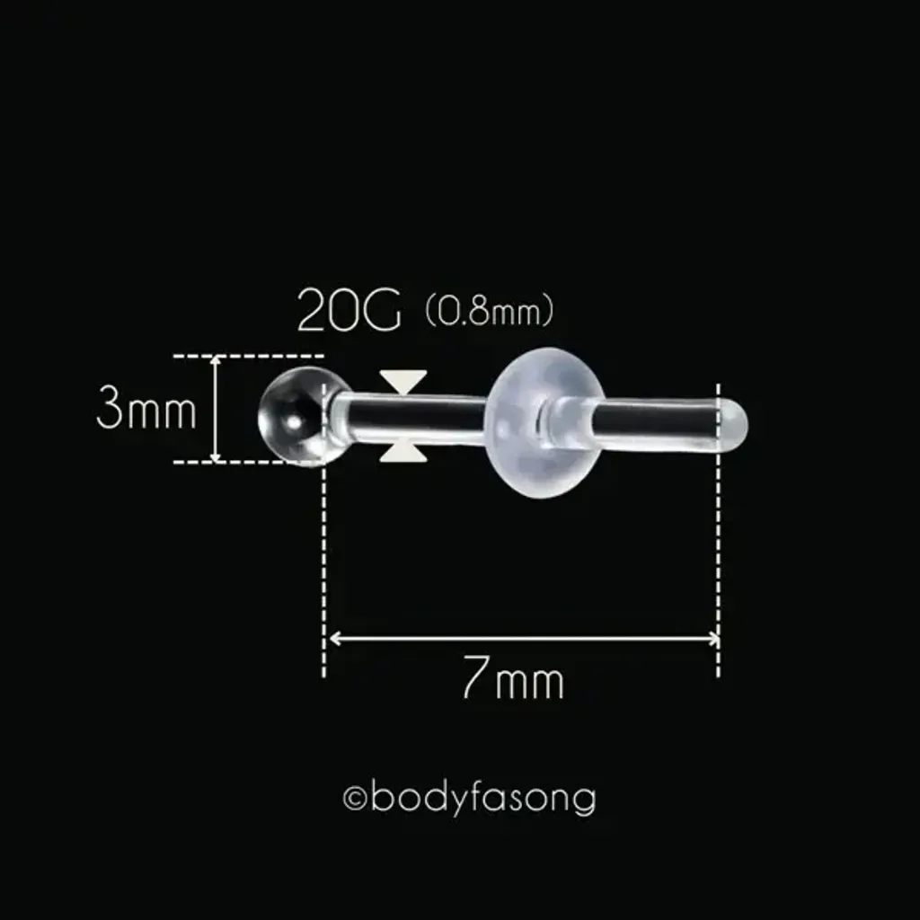 透明鼻釘、隱形耳棒_玻璃-尺寸