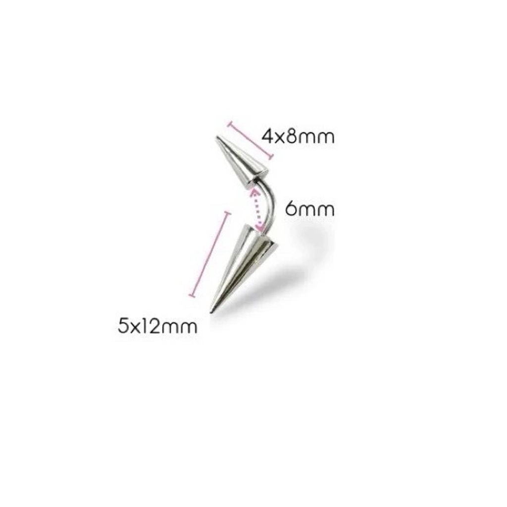 16G長錐款彎曲槓鈴_長6mm4*5