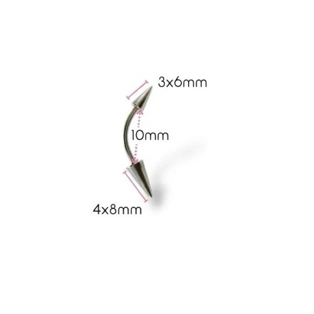 16G長錐款彎曲槓鈴_長10mm3*4