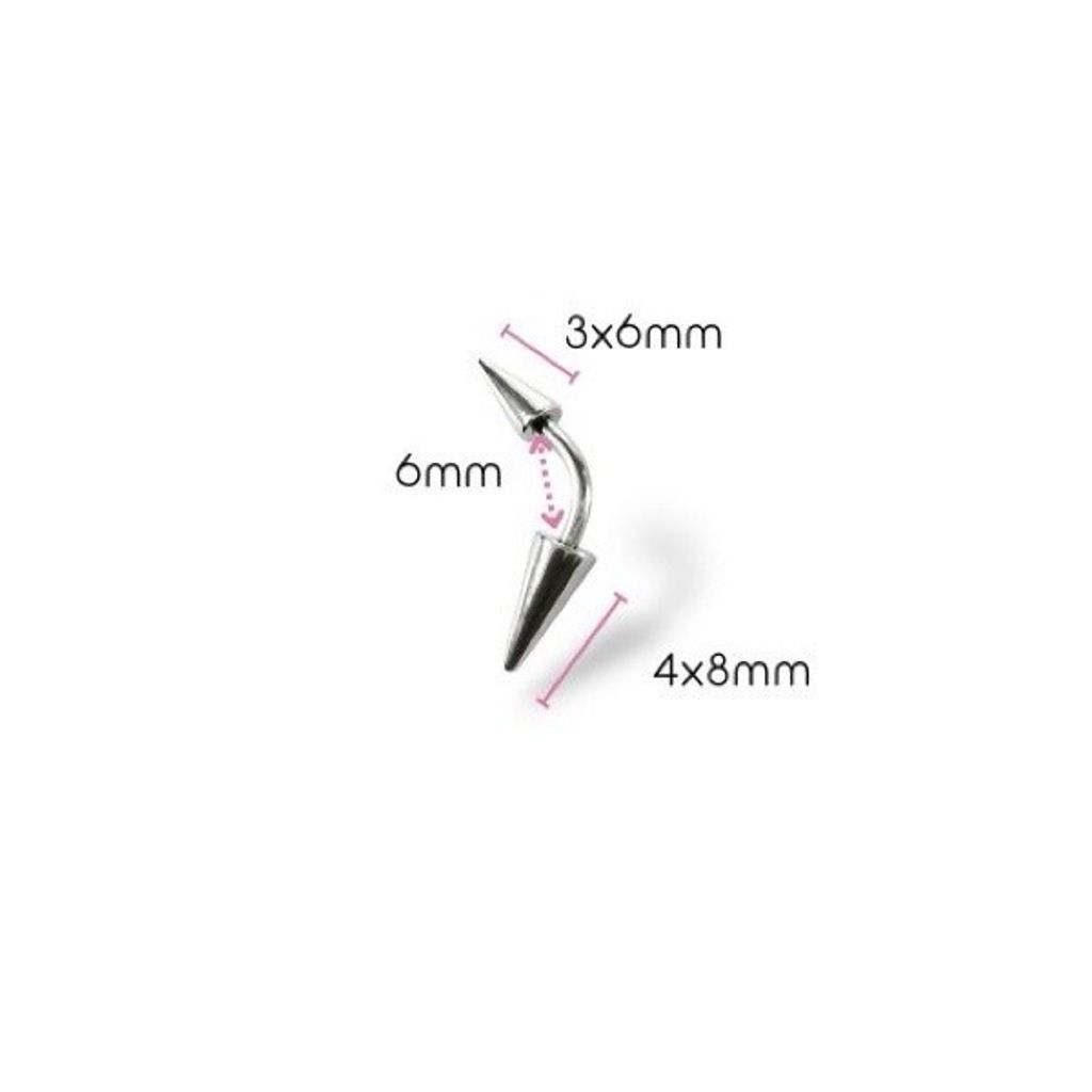 16G長錐款彎曲槓鈴_長6mm_3*5