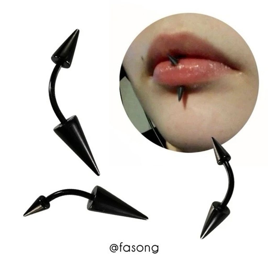 16G黑鈦長錐彎曲槓鈴