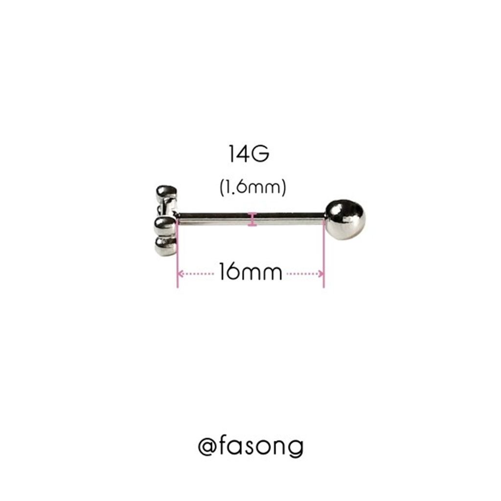 舌環 Dog Bone-尺寸描述