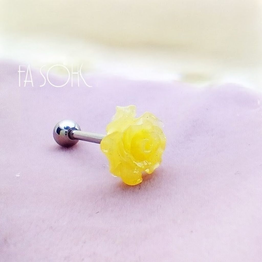 舌環_黃色玫瑰