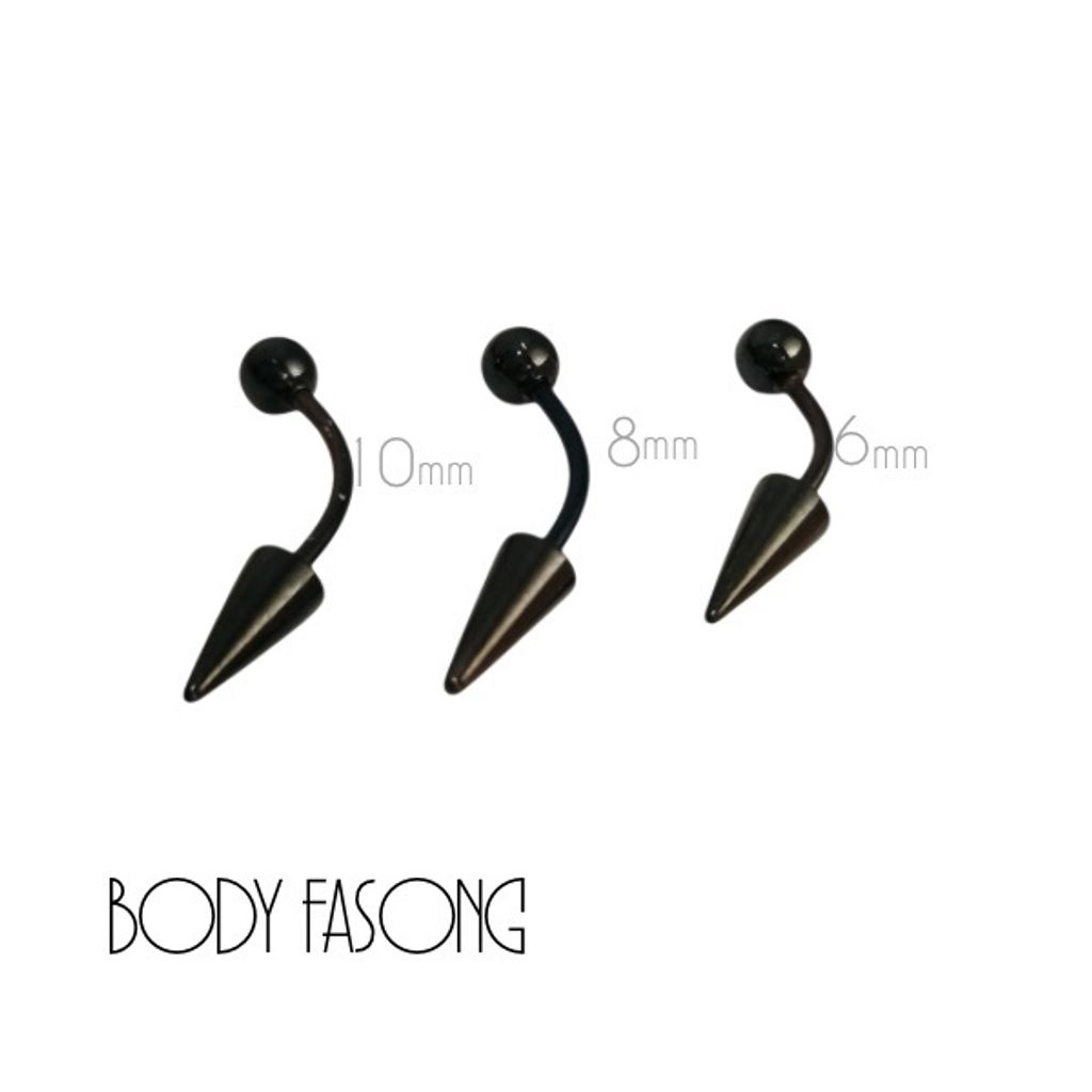 16G黑鈦長錐帶珠款彎曲槓鈴