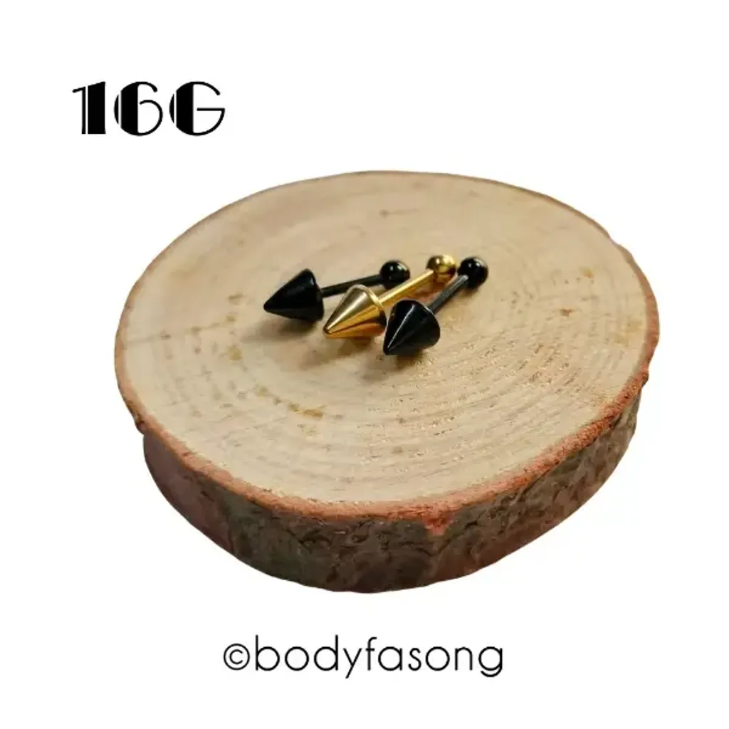 16G金色錐款耳釘