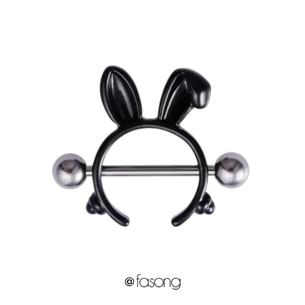 乳頭罩邦尼兔耳朵_黑鈦粗