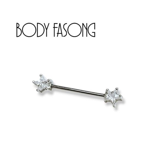 乳頭槓鈴_爪鑲星形水晶