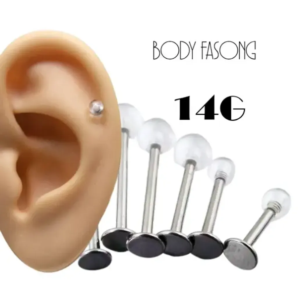 14G帶透明球_平背槓鈴