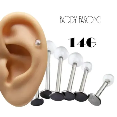 14G帶透明球_平背槓鈴