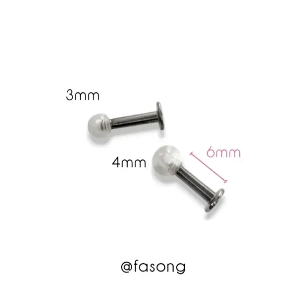 14G帶透明球_平背槓鈴_6mm