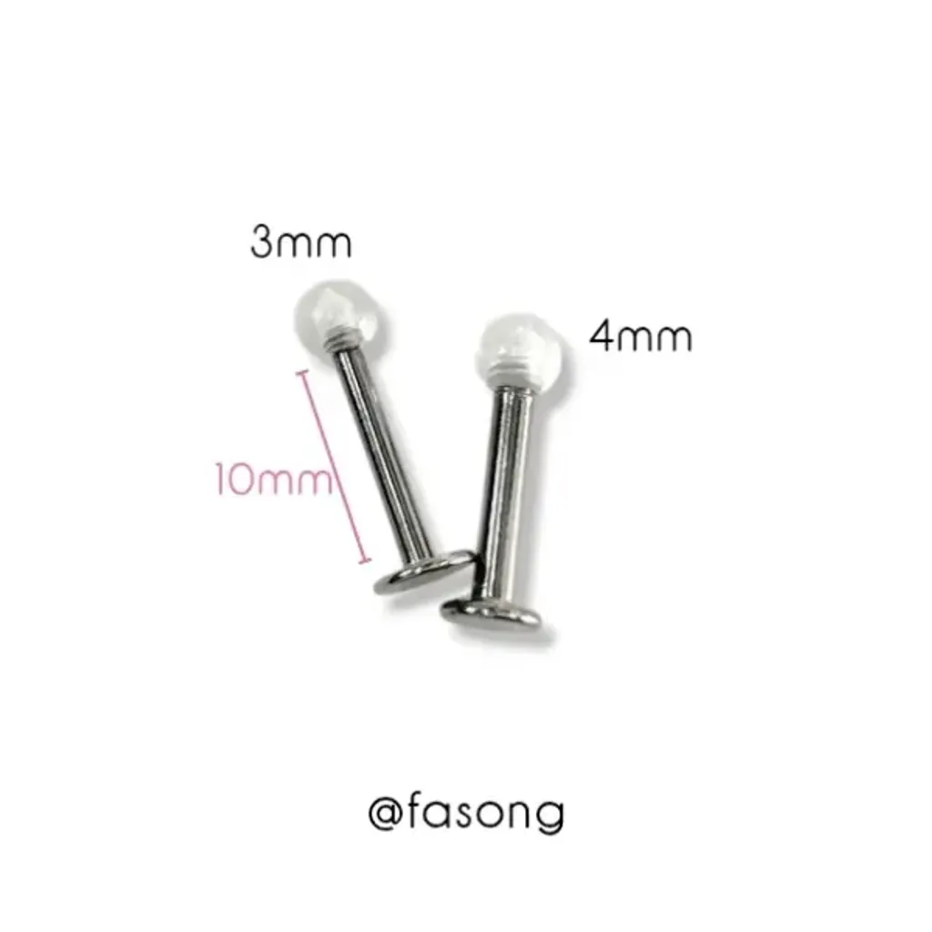 14G帶透明球_平背槓鈴_10mm