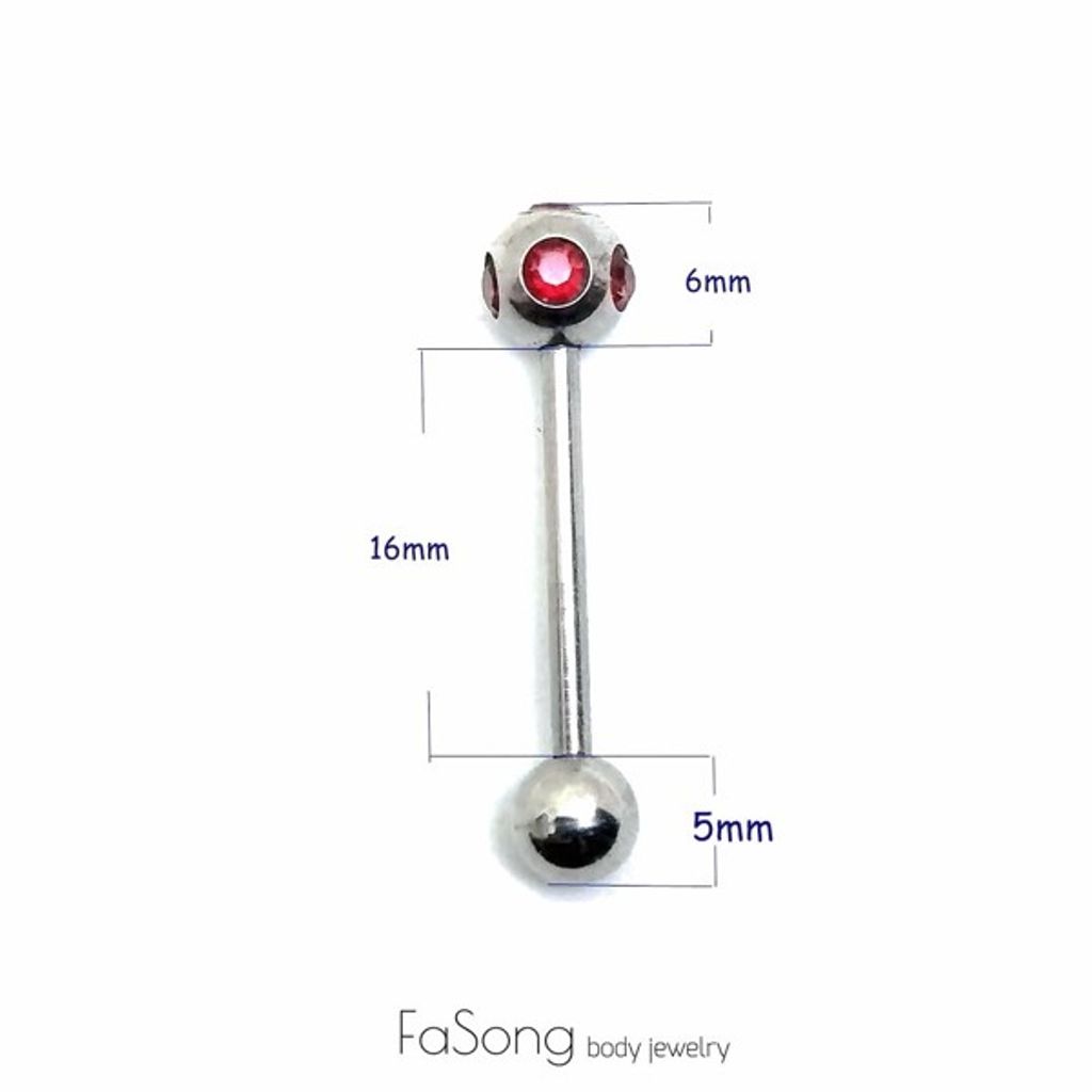 舌環_五鑽 紅_尺寸