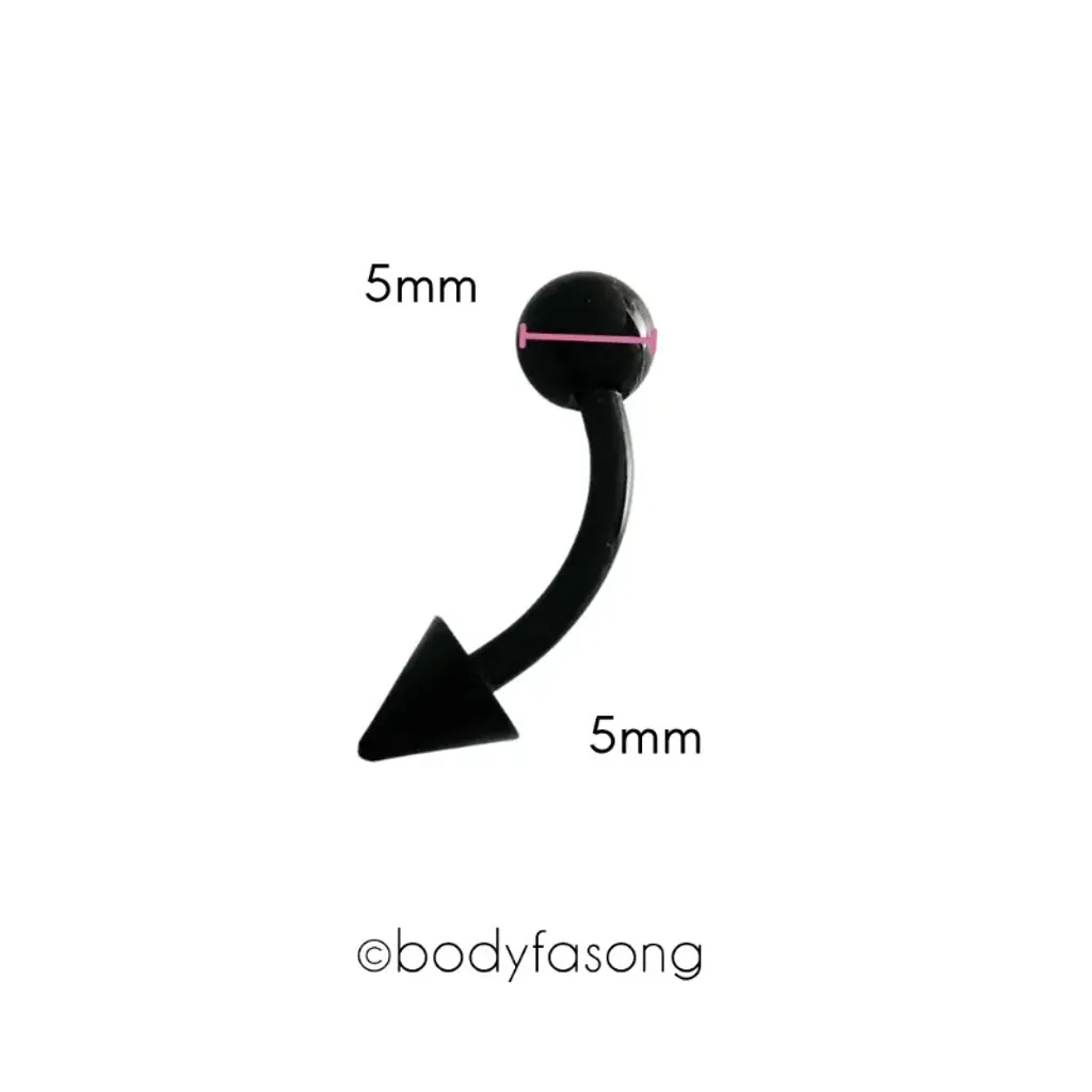 黑鈦圓錐14G_球5mm