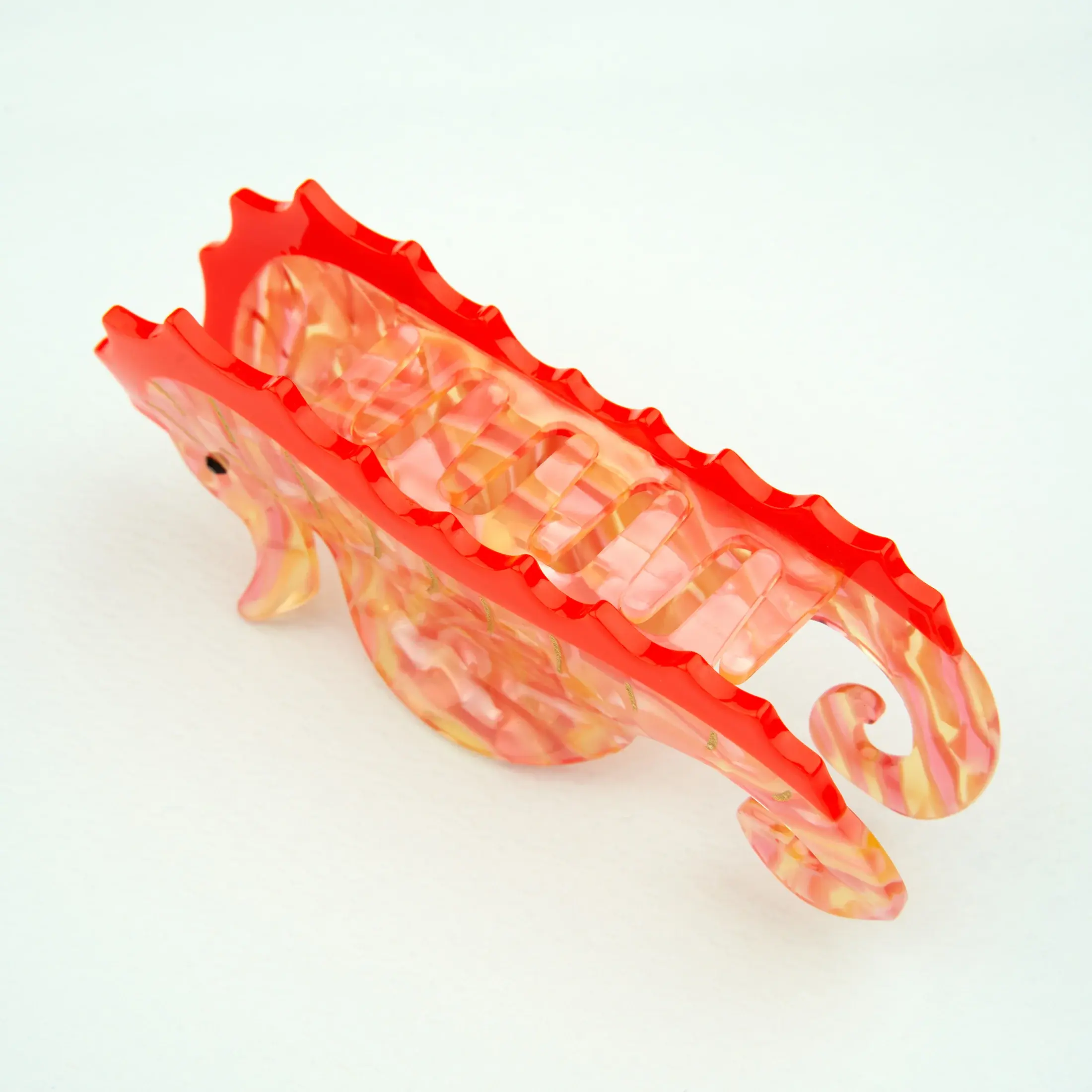 coucou-suzette-accessoire-accessory-cadeau-gift-tendance-trendy-fashion-ete-summer-plouf-splash-mer-sea-pince-cheveux-hair-claw-hippocampe-seahorse-rouge-red-orange1