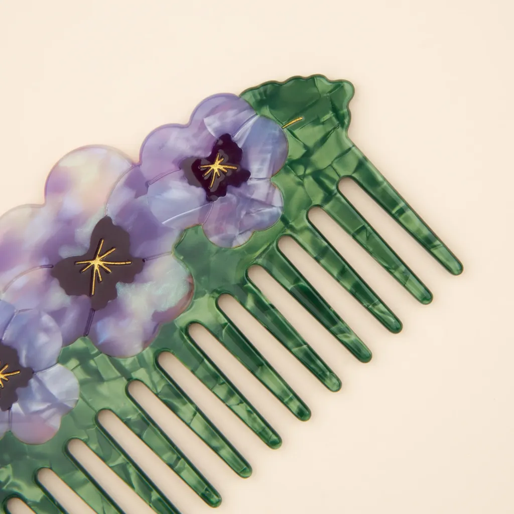 coucou-suzette-accessoire-accessory-cadeau-gift-tendance-mode-trendy-fashion-anniversaire-10-ans-peigne-comb-acetate-fleurs-flower-pensee-pansy-violet-purple1