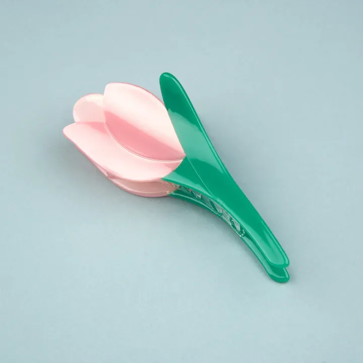 coucou-suzette-accessoire-accessory-cadeau-gift-pince-cheveux-hair-claw-coiffure-hairstyle-acetate-femme-woman-original-colore-colorful-fleur-flower-power-tulipe-tulip-rose-pink-ete-s