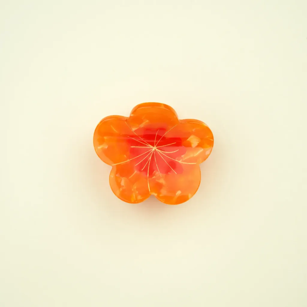 coucou-suzette-accessoire-accessory-cadeau-gift-tendance-trendy-fashion-garden-party-mini-pince-cheveux-hair-claw-fleurs-flower-capucine-nasturtium-orange