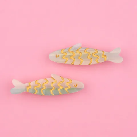 coucou-suzette-accessoire-accessory-cadeau-gift-barrette-a-cheveux-hair-clip-coquillages-et-crustaces-shellfish-and-crustaceans-mer-sea-set-deux-sardines-two-HD