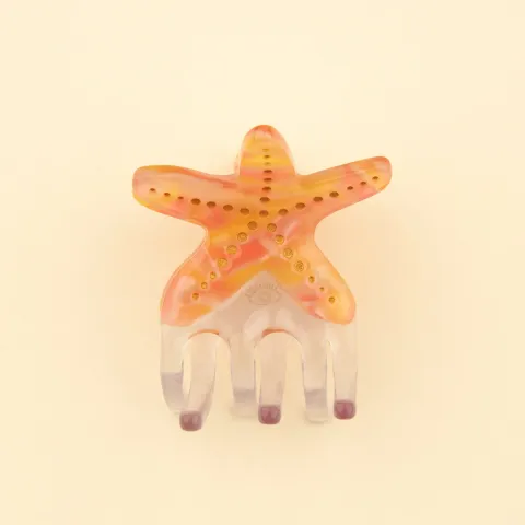 coucou-suzette-accessoire-accessory-cadeau-gift-tendance-mode-trendy-fashion-nouvelle-vague-coquillages-crustaces-splash-mini-pince-cheveux-hair-claw-clip-etoile-mer-starfish-orange-H