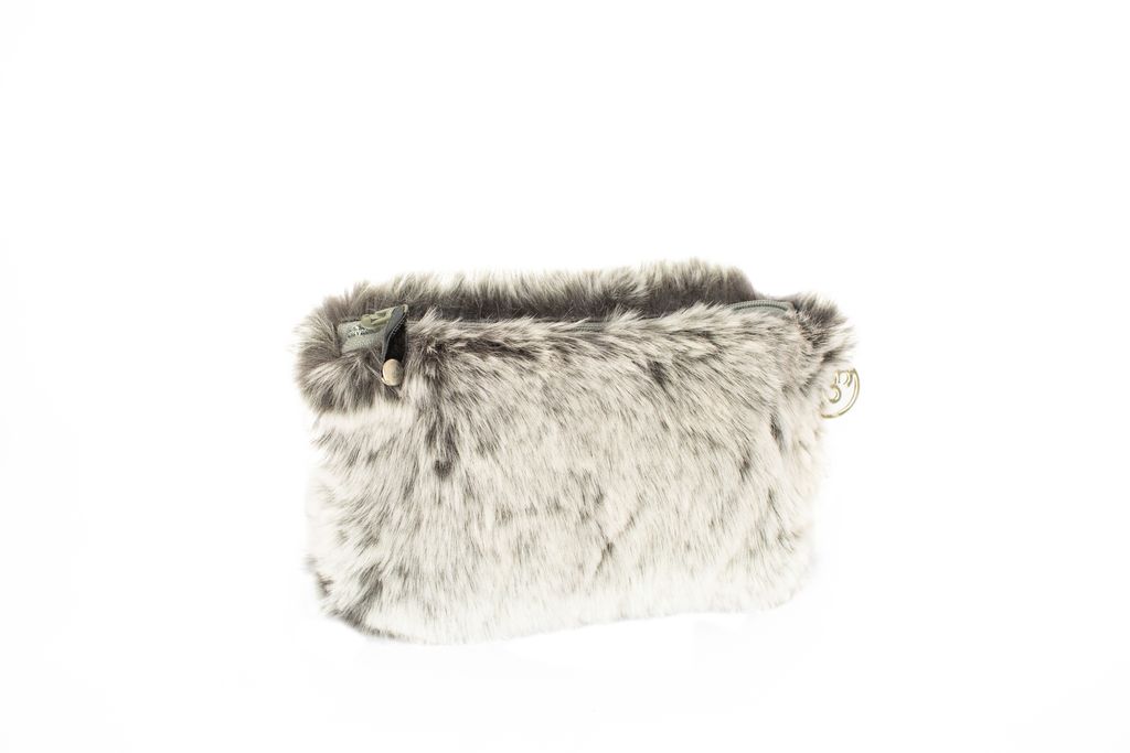 Trousse en fausse fourrure Evelyne Prélonge Glacier