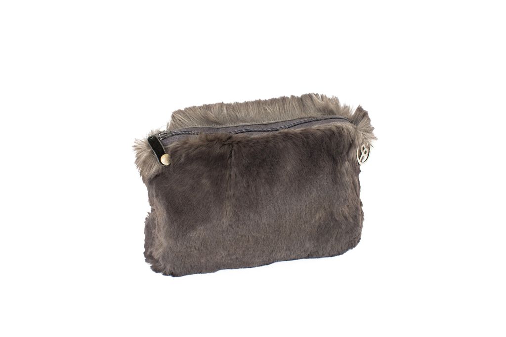 Trousse en fausse fourrure Evelyne Prélonge Smoky