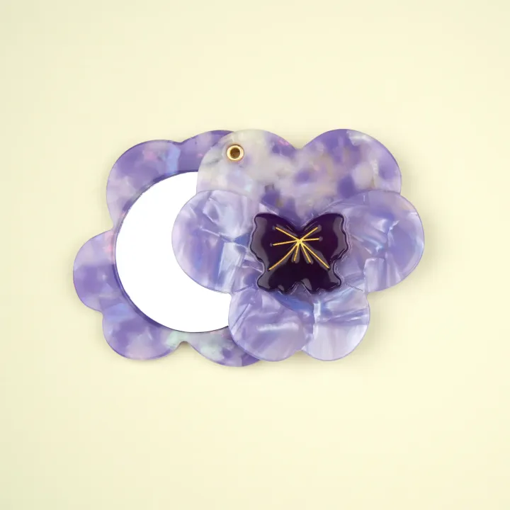 coucou-suzette-accessoire-accessory-cadeau-gift-tendance-mode-trendy-fashion-joli-jardin-lovely-garden-printemps-spring-miroir-mirror-fleur-flower-pensee-mauve-purple-pansy