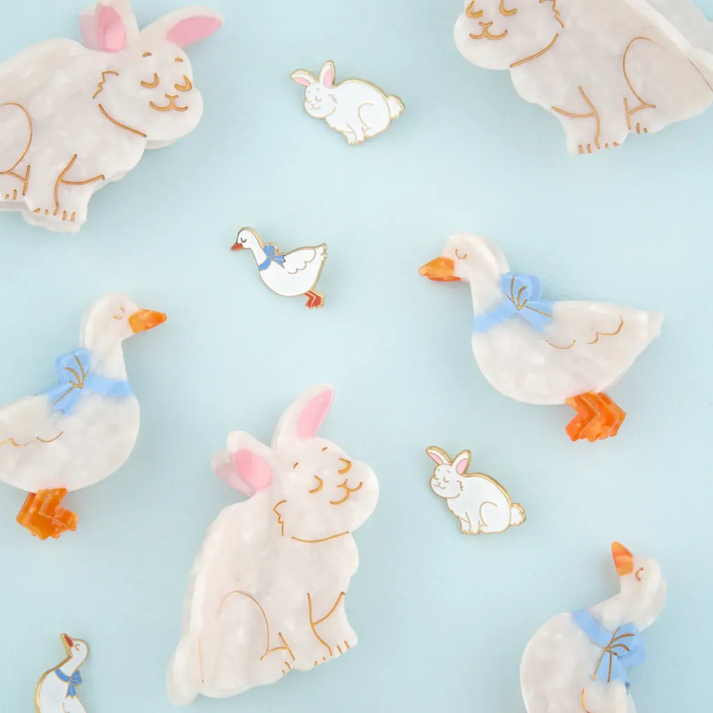 coucou-suzette-accessoire-accessory-cadeau-gift-tendance-mode-trendy-fashion-cottage-mini-pince-cheveux-mini-hair-claw-oie-goose-animal-blanc-white-lapin-rabbit-groupe