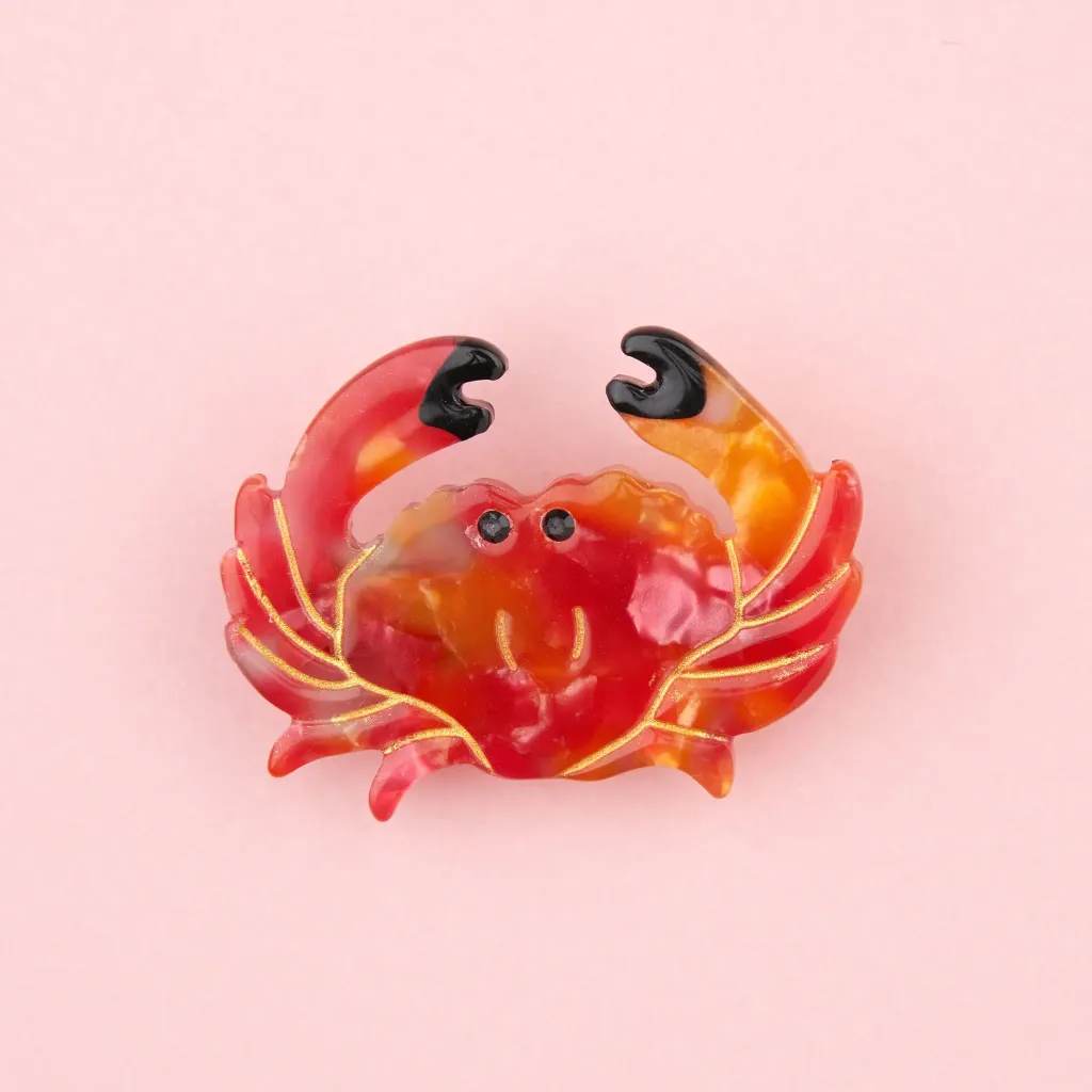 coucou-suzette-accessoire-accessory-cadeau-gift-tendance-mode-trendy-fashion-nouvelle-vague-coquillages-crustaces-splash-barrette-cheveux-hair-claw-clip-crabe-crab-orange