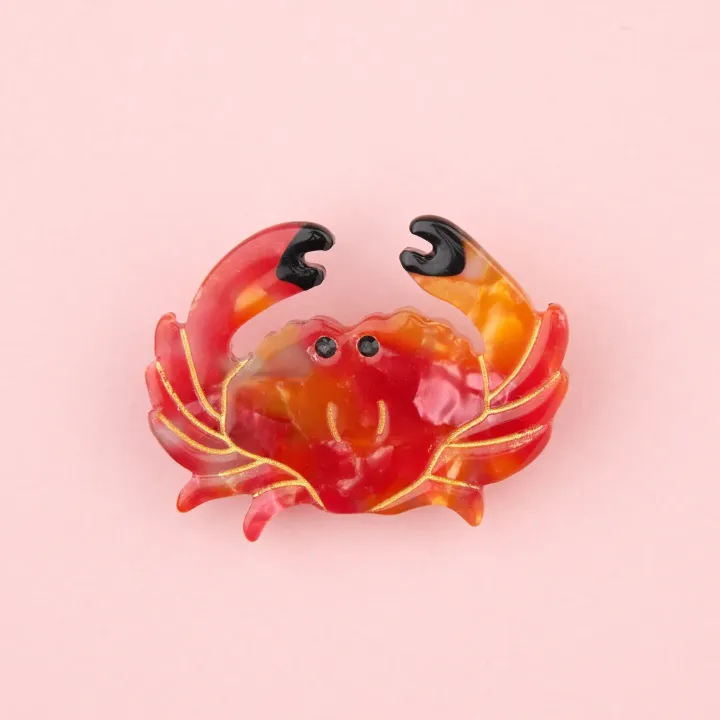coucou-suzette-accessoire-accessory-cadeau-gift-tendance-mode-trendy-fashion-nouvelle-vague-coquillages-crustaces-splash-barrette-cheveux-hair-claw-clip-crabe-crab-orange