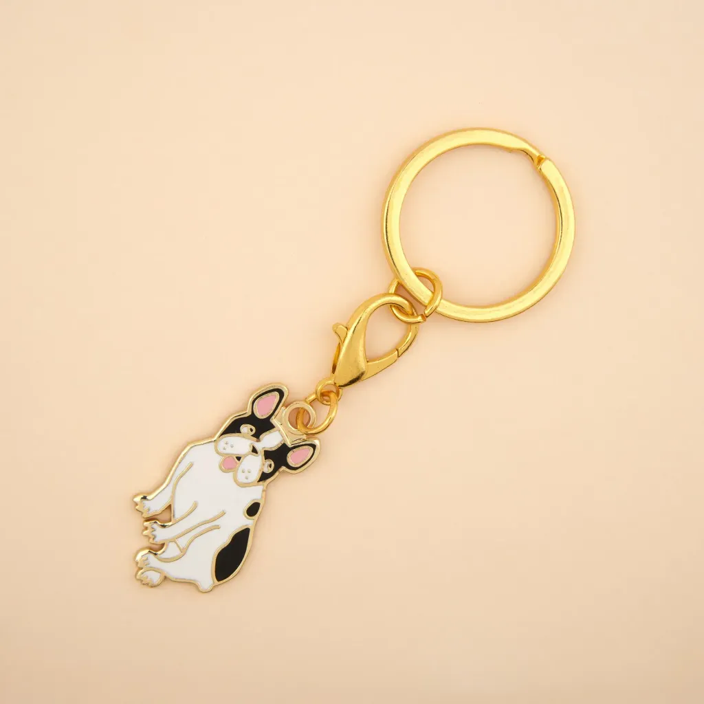 coucou-suzette-accessoire-accessory-cadeau-gift-tendance-mode-trendy-fashion-ouaf-woof-chien-dog-bouledogue-bulldog-porte-cle-clefs-key-ring-black-white-noir-blanc
