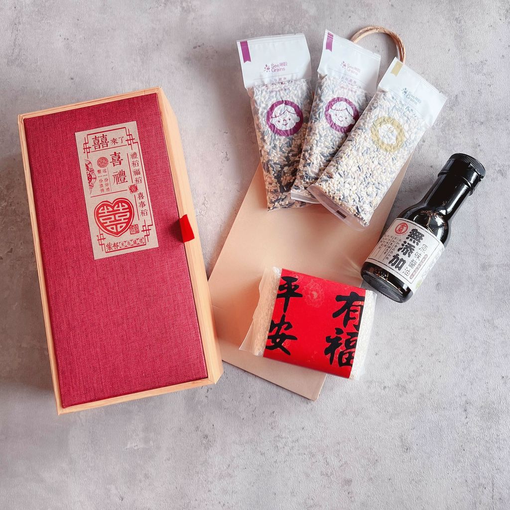 【農郁Gift】平安康壽竹福醬稻/組合農禮-添味好醬油+康健多穀添食包+添福好米包
