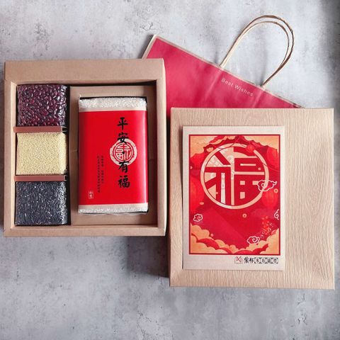【農郁Gift】new穀滿福事昌隆禮盒/米+紅豆+小米+紫米=多穀好禮盒
