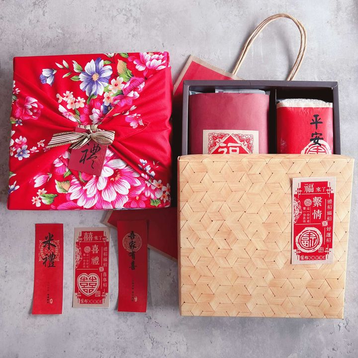【農郁Gift】穀滿豐藏-客家牡丹花布米穀禮盒