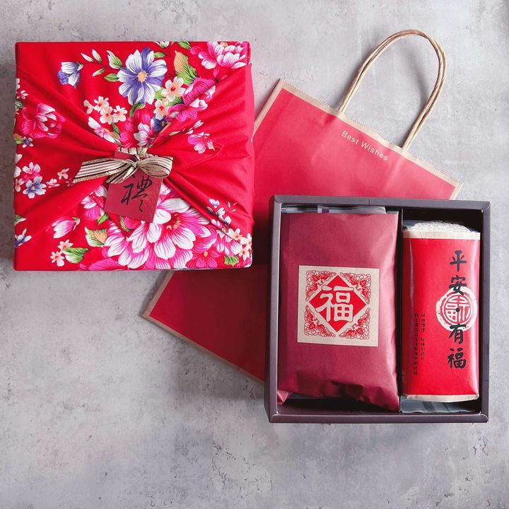 【農郁Gift】穀滿豐藏-客家牡丹花布米穀禮盒