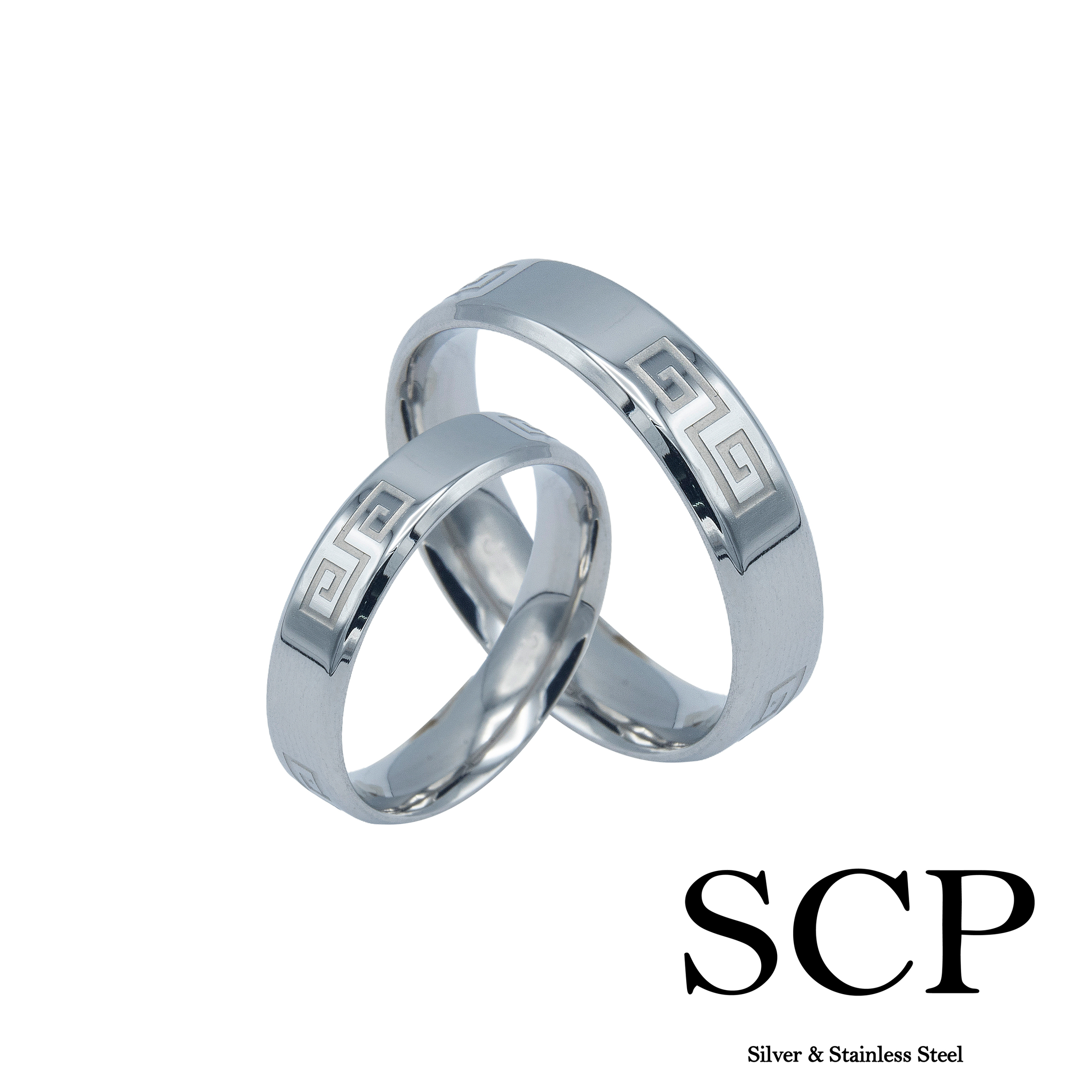 Couple Rings Simple Silver Ring Set Couple S/Steel Ring (C72002906)