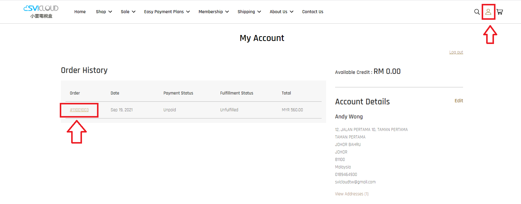 press right top my account and click your order then can check status.png
